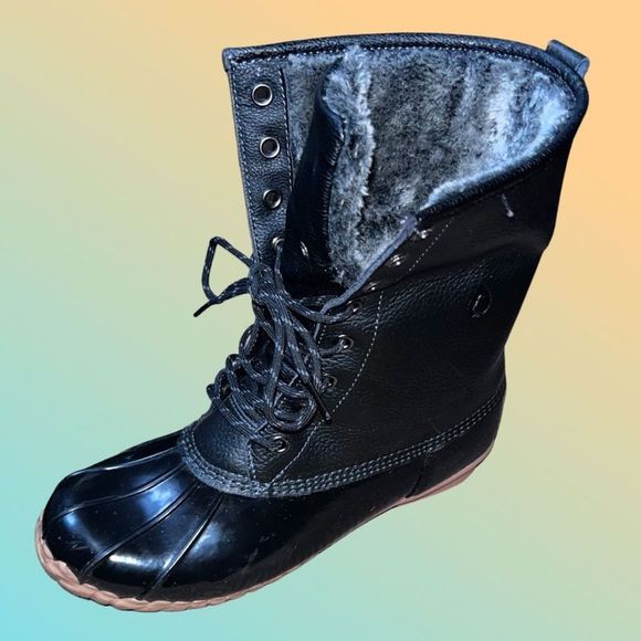 Women's Sporto Delinda Waterproof Lace Up Boot with Webbed Toe Faux Fur Size 10 - Picture 1 of 6